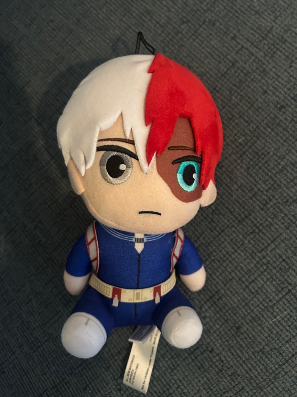 Two-Tone Hair Character Plush in Blue Outfit - Kids Stuffed Toy